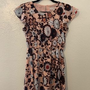 LOFT Floral Scrunch Wait Dress